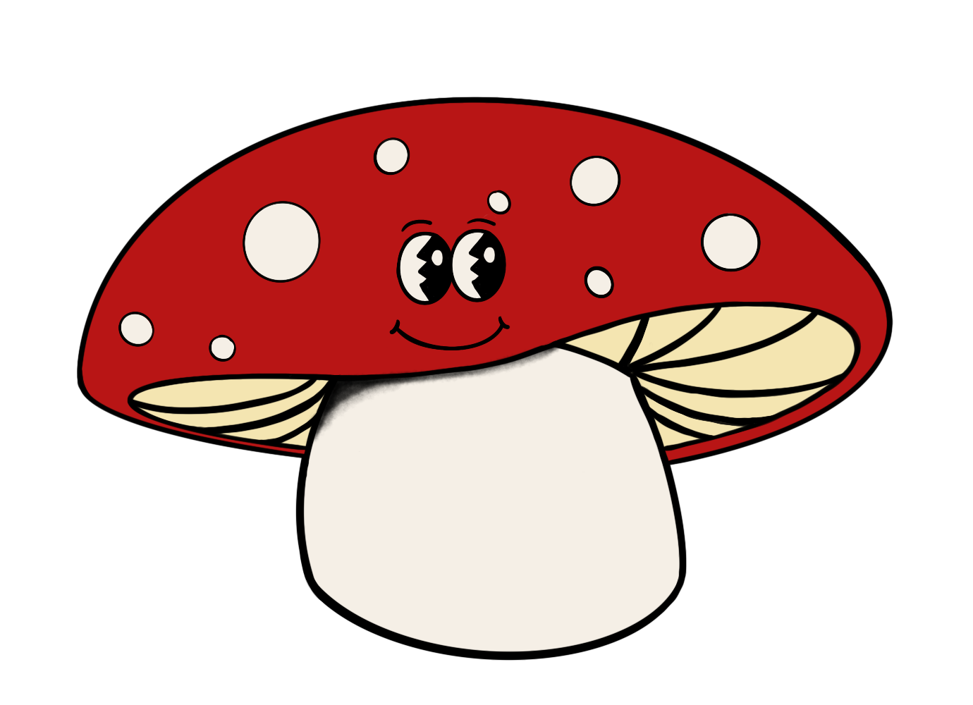 illustration d'un champignon d'inspiration rétro