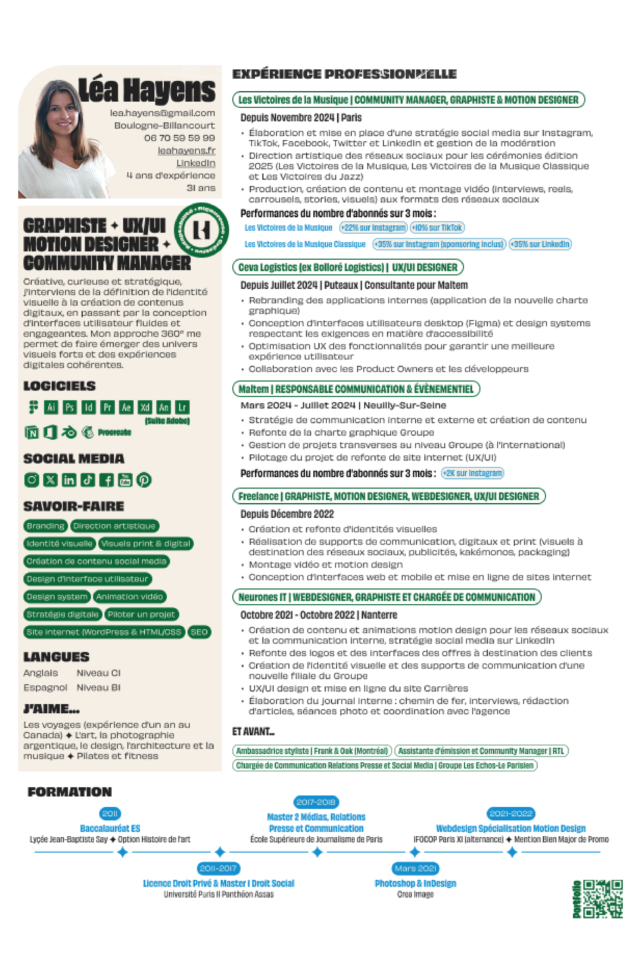 CV Léa Hayens - Webdesigner