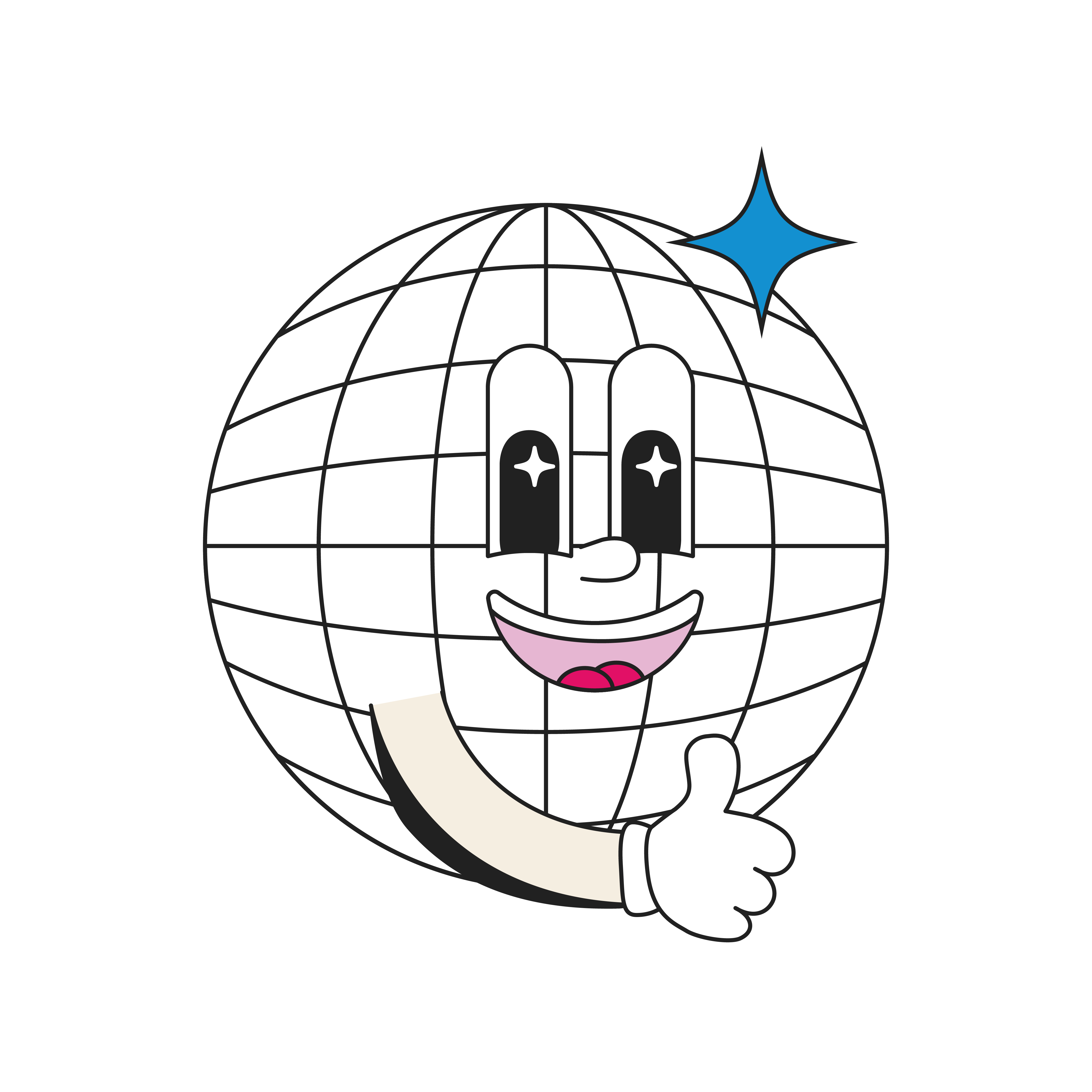 illustration d'une boule disco au style rétro