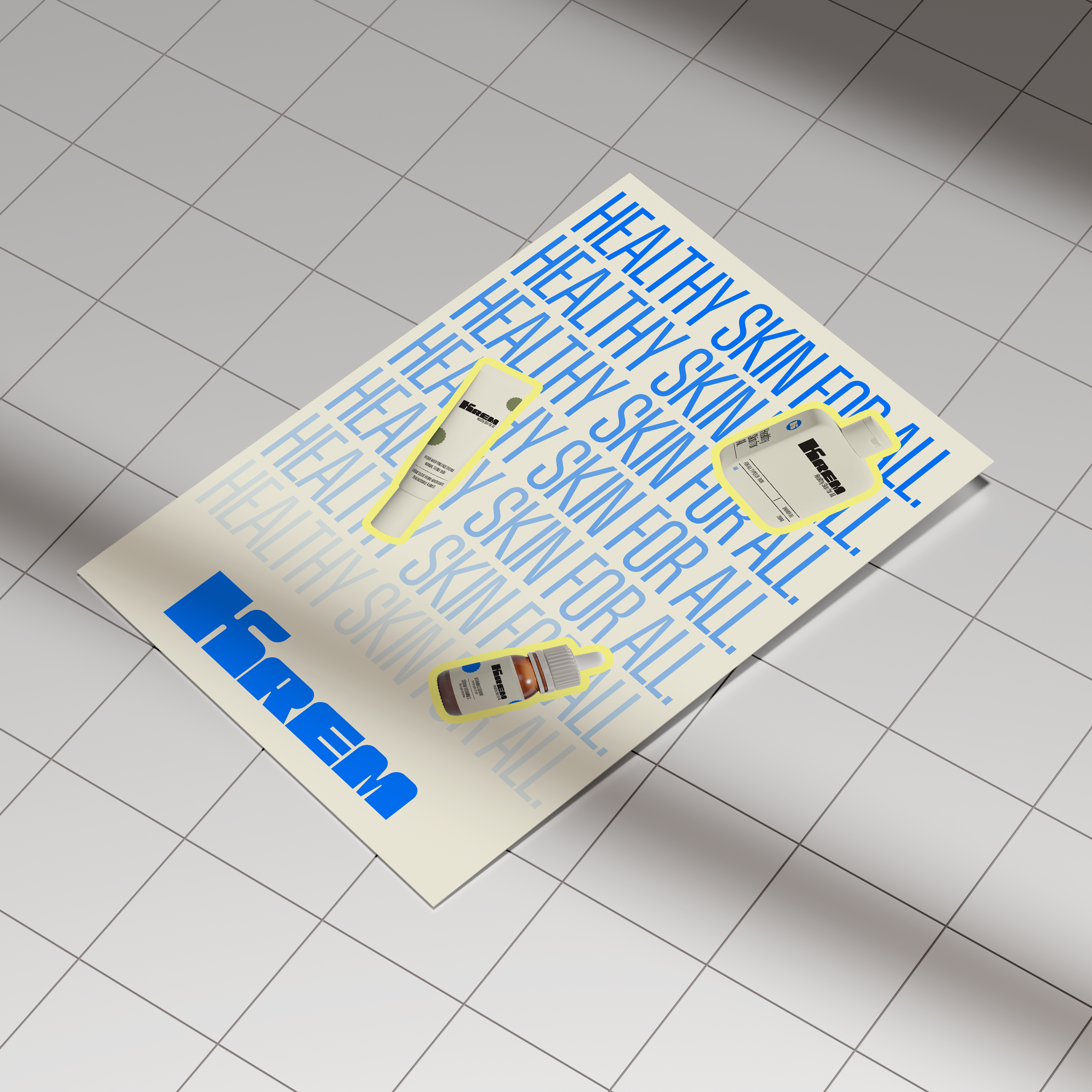 Mockup d'une campagne Print pour la marque de cosmétique Krem
