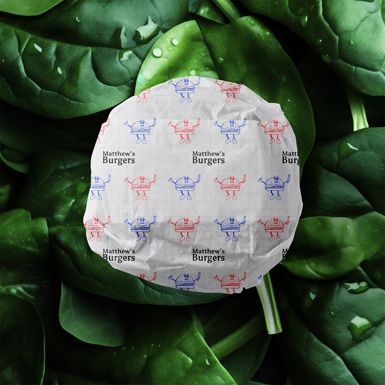 Mockup d'un burger emballé